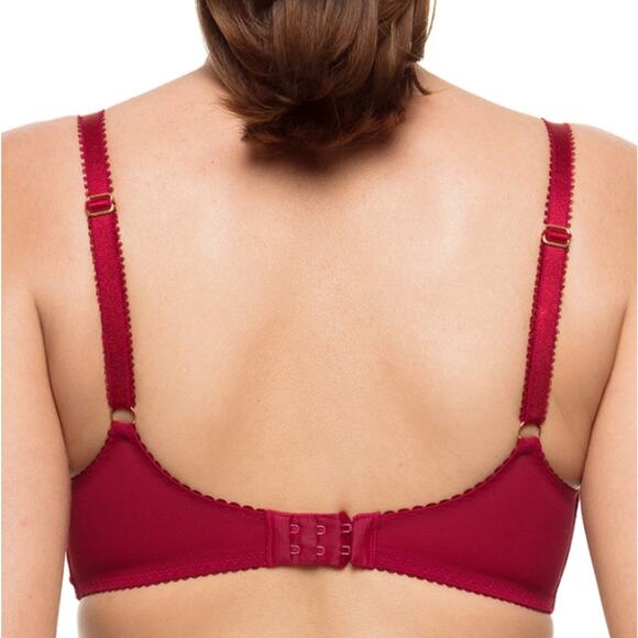 NWT Kisskill Red Velvet Love Bra with Gold Embroidered Script size 34C - Picture 2 of 7